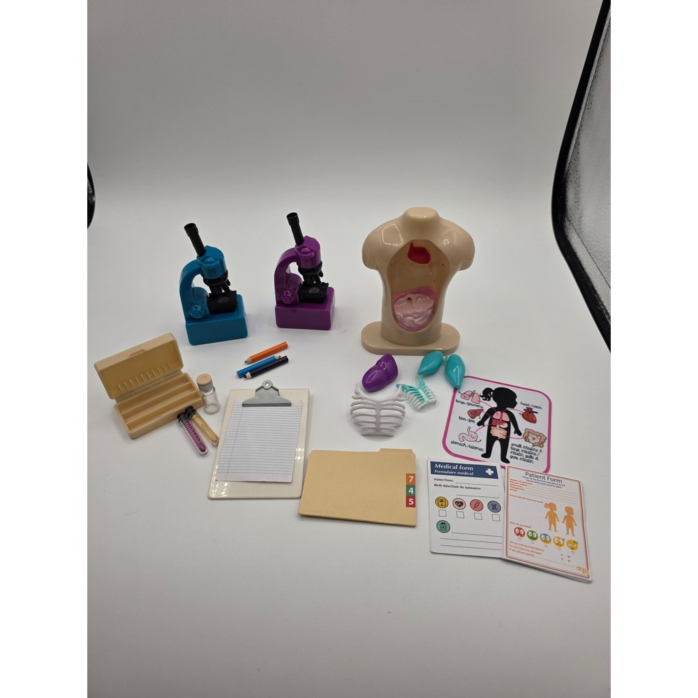Our Generation Doll Medical Science Set Torso Microscopes Lab Accessories STEM